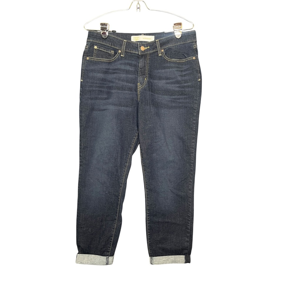 Signature Levi Strauss Modern Slim Cuffed Dark Wash Jeans Womens 12 W31